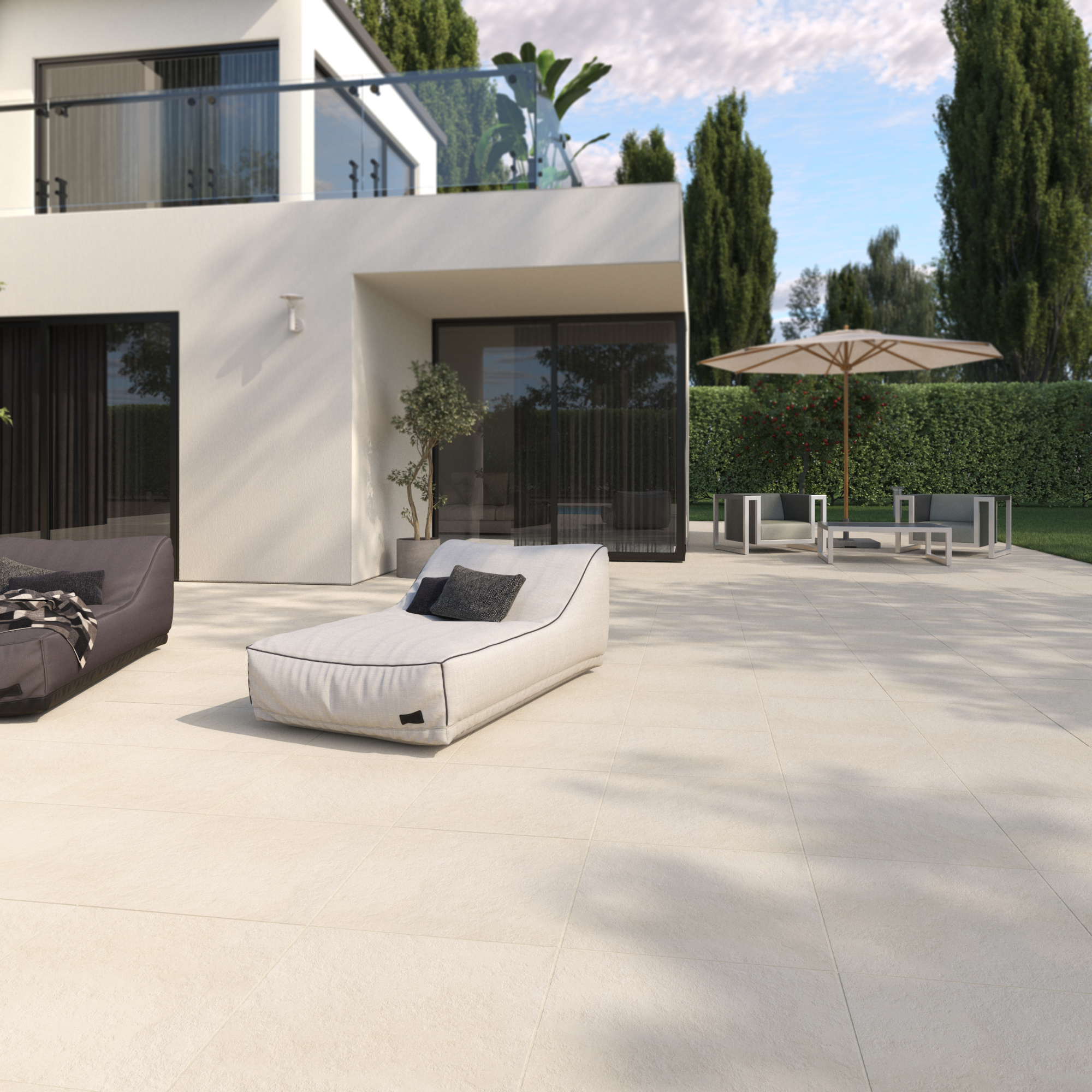 Камінь 50х50х2,5см терасний, Luna, тон Blanc